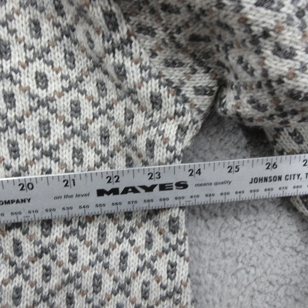 L.L. Bean Gray Patterned Nordic Wool Blend Cardigan Sweater - Picture 9 of 10